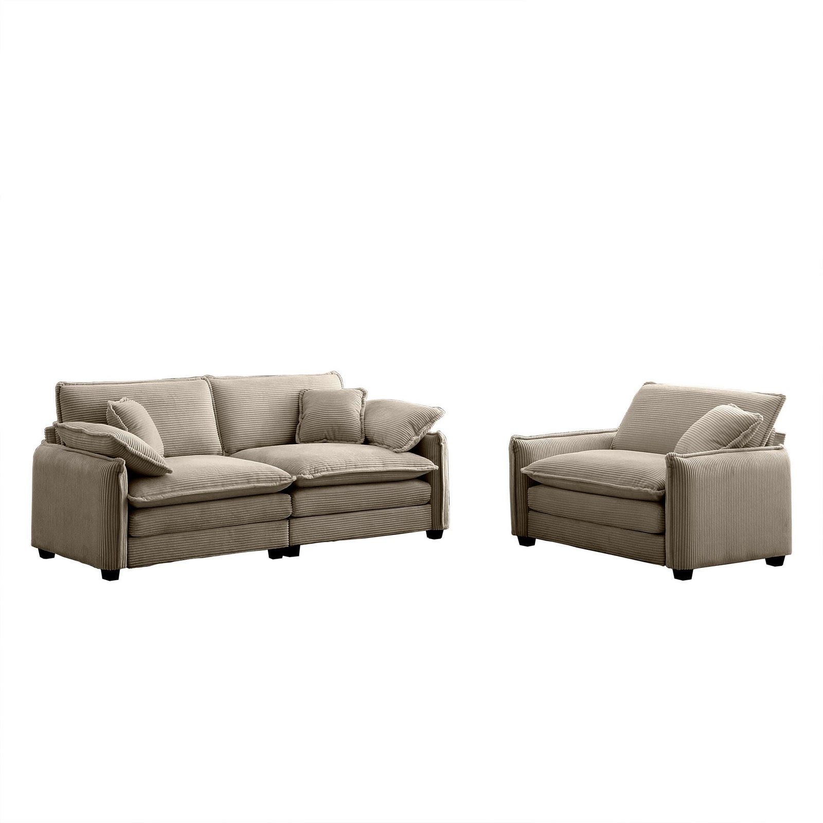 Walker Edison | Cloud Deep Seat Loveseat Sofa Set