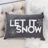 Nneka Let It Snow Gray Velvet Lumbar Pillow with Insert 14x20