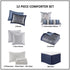 12 Piece Comforter Set with Cotton Bed Sheets Navy Cal King