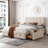 Walker Edison | Upholstered Queen Platform Bed with Storage
