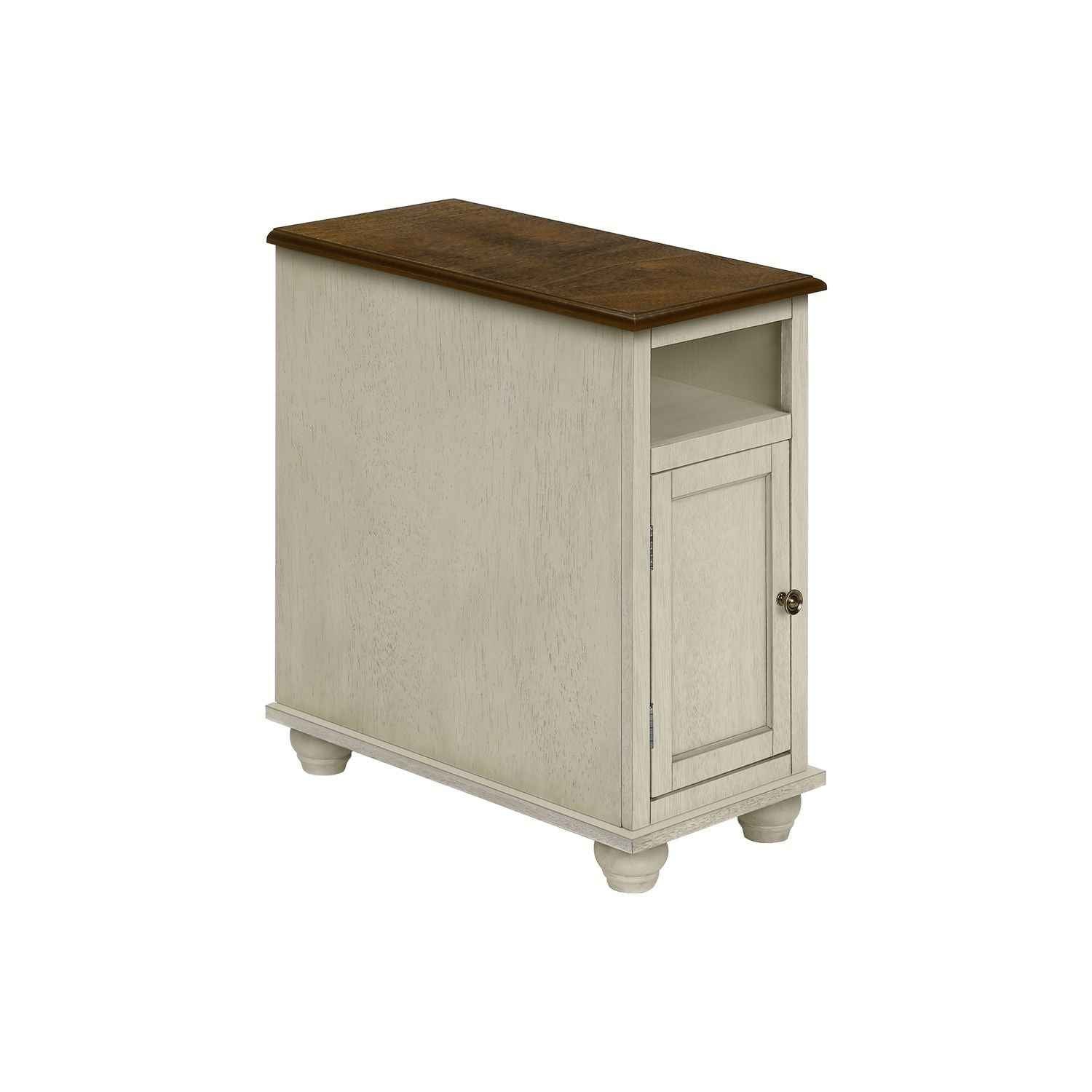Accent End Table, Storage, Traditional - White