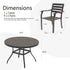 5 Pieces Outdoor Patio Dining Set with Stackable Metal Chairs and Round Table