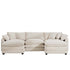 Modern Oversized Modular Cushion Sofa With Ottoman, Low Back, Deep Seating Sofa Set