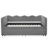 Gingham Daybed With USB Charging Port, Wave-Shaped Design