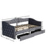 Full Size Bed Frame, Upholstered Cloud Bed Frame With Headboard, 2 Storage Drawers And 2 USB Charging Design, No Box Spring Needed - Gray
