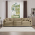 Mid-Century Modern 3 Seater Sectional Sofa With Arm And Throw Pillows