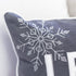 Nneka Let It Snow Gray Velvet Lumbar Pillow with Insert 14x20