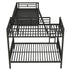 Twin Over Full Bunk Bed With Loft And Desk, L-Shaped Design For 3 Sleepers - Black
