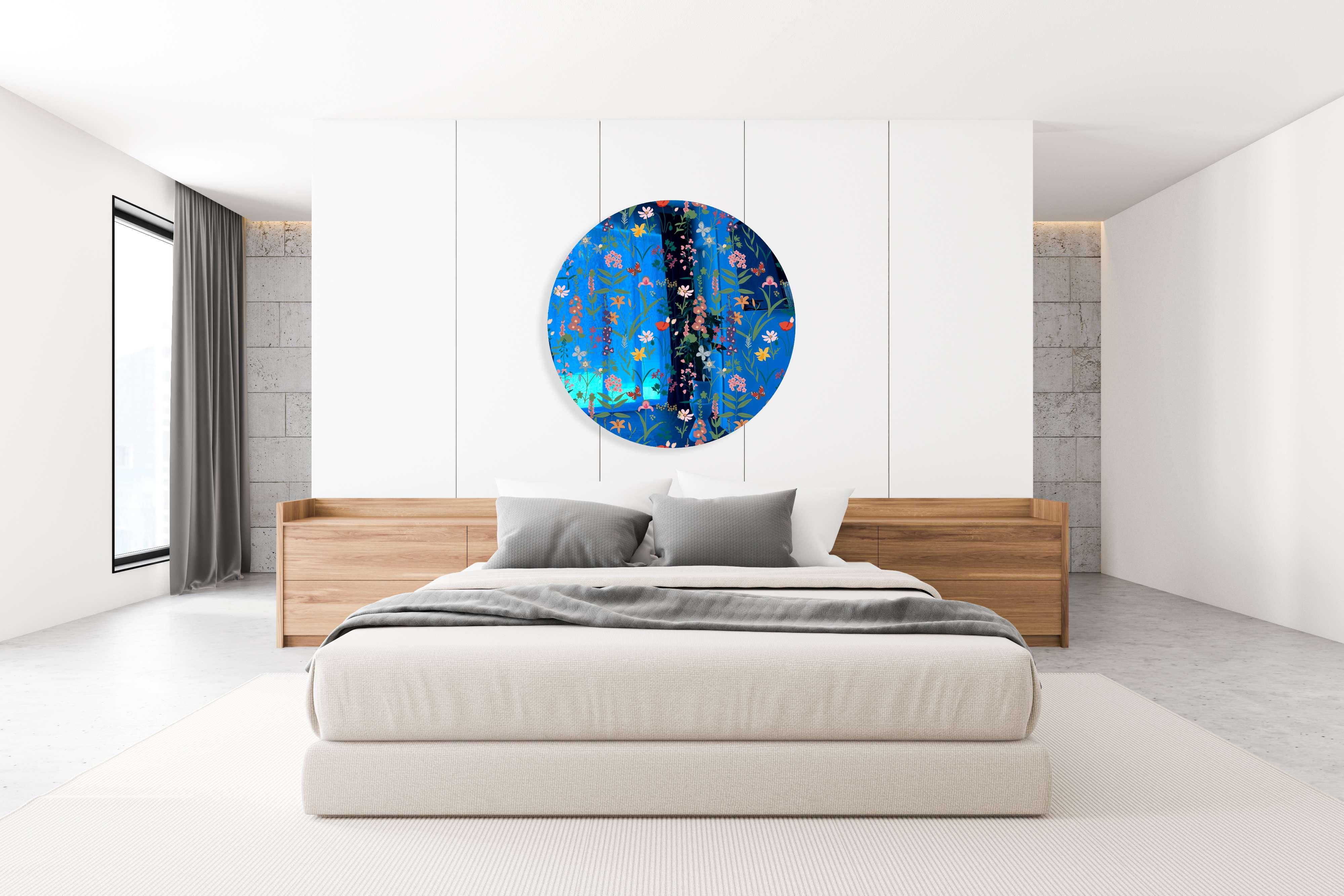 Dark Fields Flowers Printed Mirror Acrylic Circles