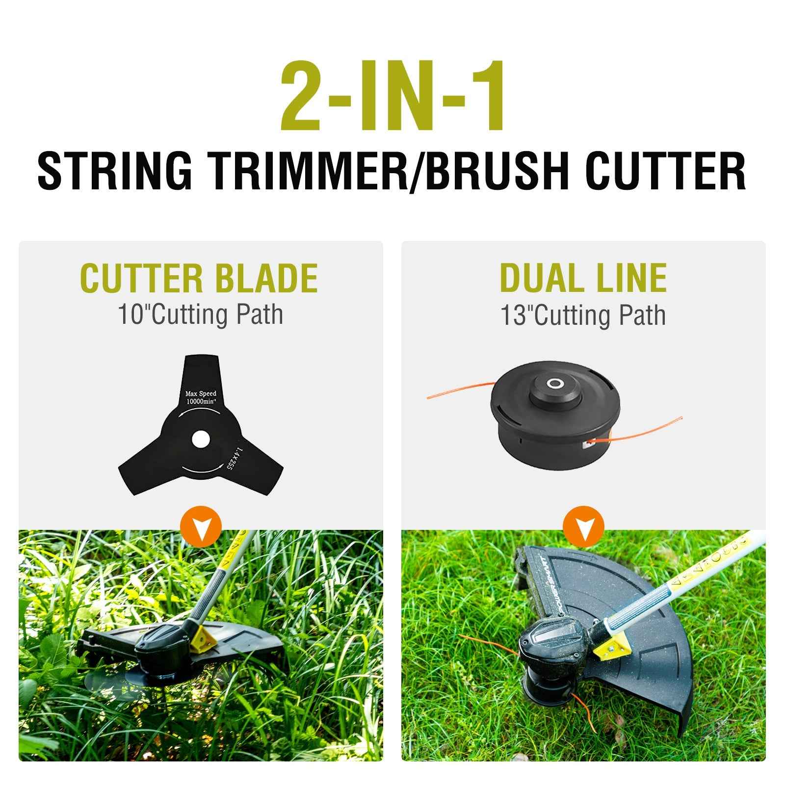 40V 13" Cordless Brush Cutter w/ Battery & Charger DB2501