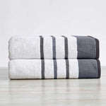Decorative Cotton Stripe Bath Towel Set - Noelle Collection