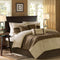 7 PC Faux Suede Comforter Set Natural King