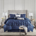 7 Piece Tufted Comforter Set Navy King