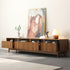 TV Stand, Entertainment Center With Fluted Drawers For Living Room - Walnut