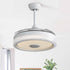 Invisible Ceiling Fan With Remote Control And 36W LED Light, 120V DC Motor, 3 Blades - White