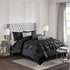 7 Piece Tufted Comforter Set Black Queen