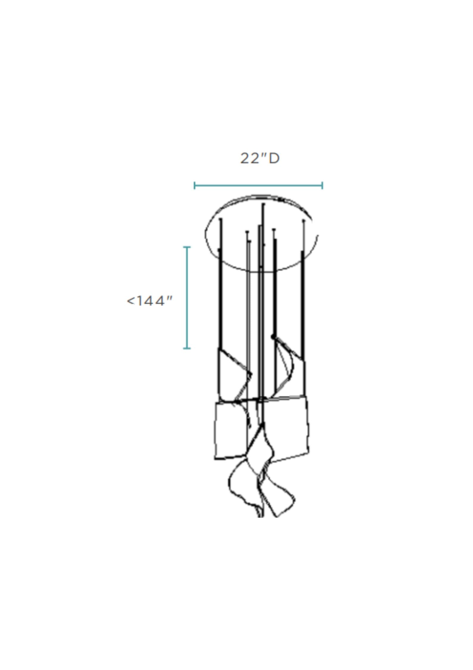 Acrylic Lace 5 Light Chandelier // Chrome