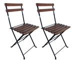 DemarForge Folding Chair 5508 - Stackable - European Chestnut Wood Clear Coated Slats (Set of 2)