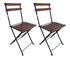 DemarForge Folding Chair 5508 - Stackable - European Chestnut Wood Clear Coated Slats (Set of 2)