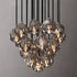 19 Lights - Boule De Cristal Round Clustre LED Cut Smoke Crystal Ceiling Chandelier