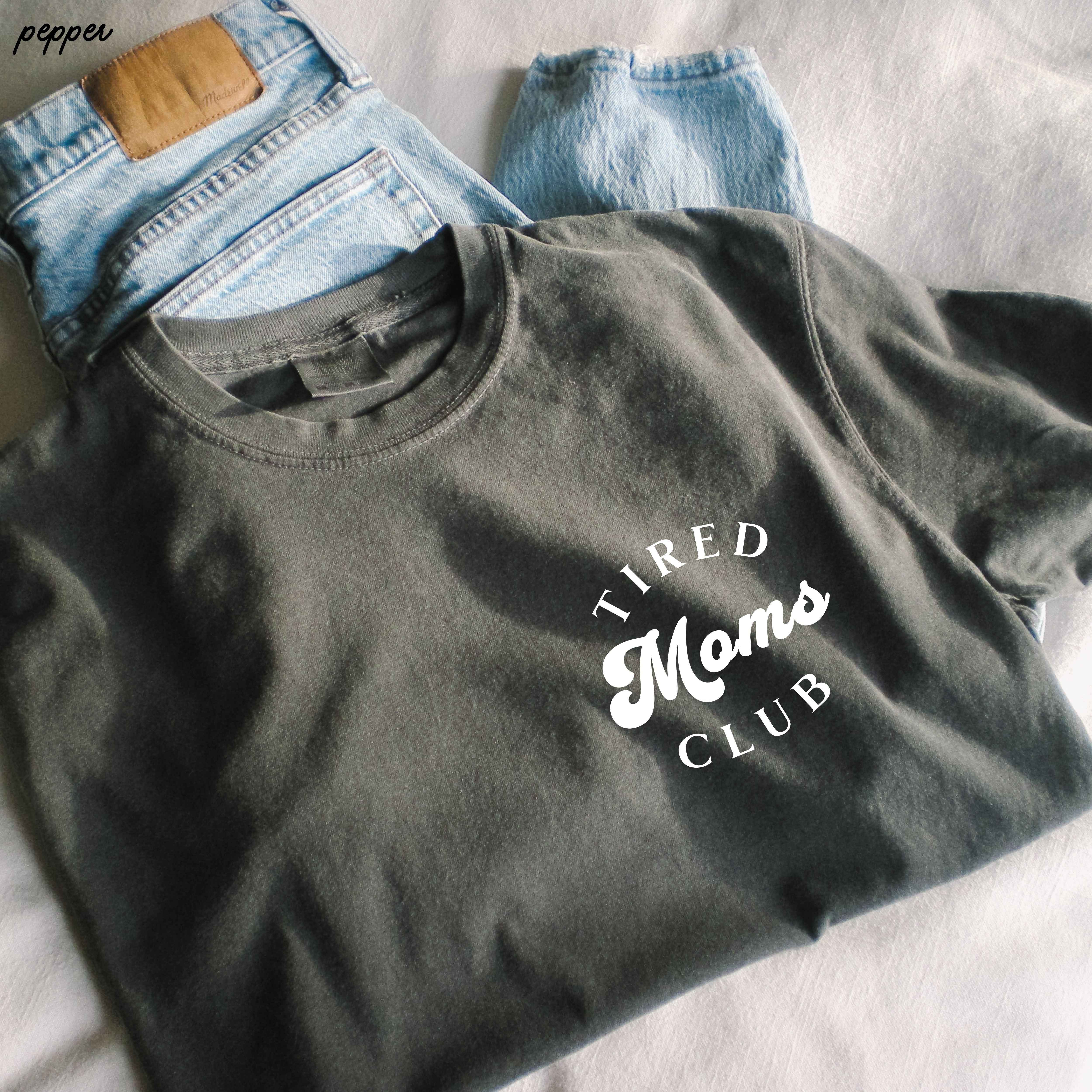 Pocket Tired Moms Club Tee *12 Colors (S-3X)