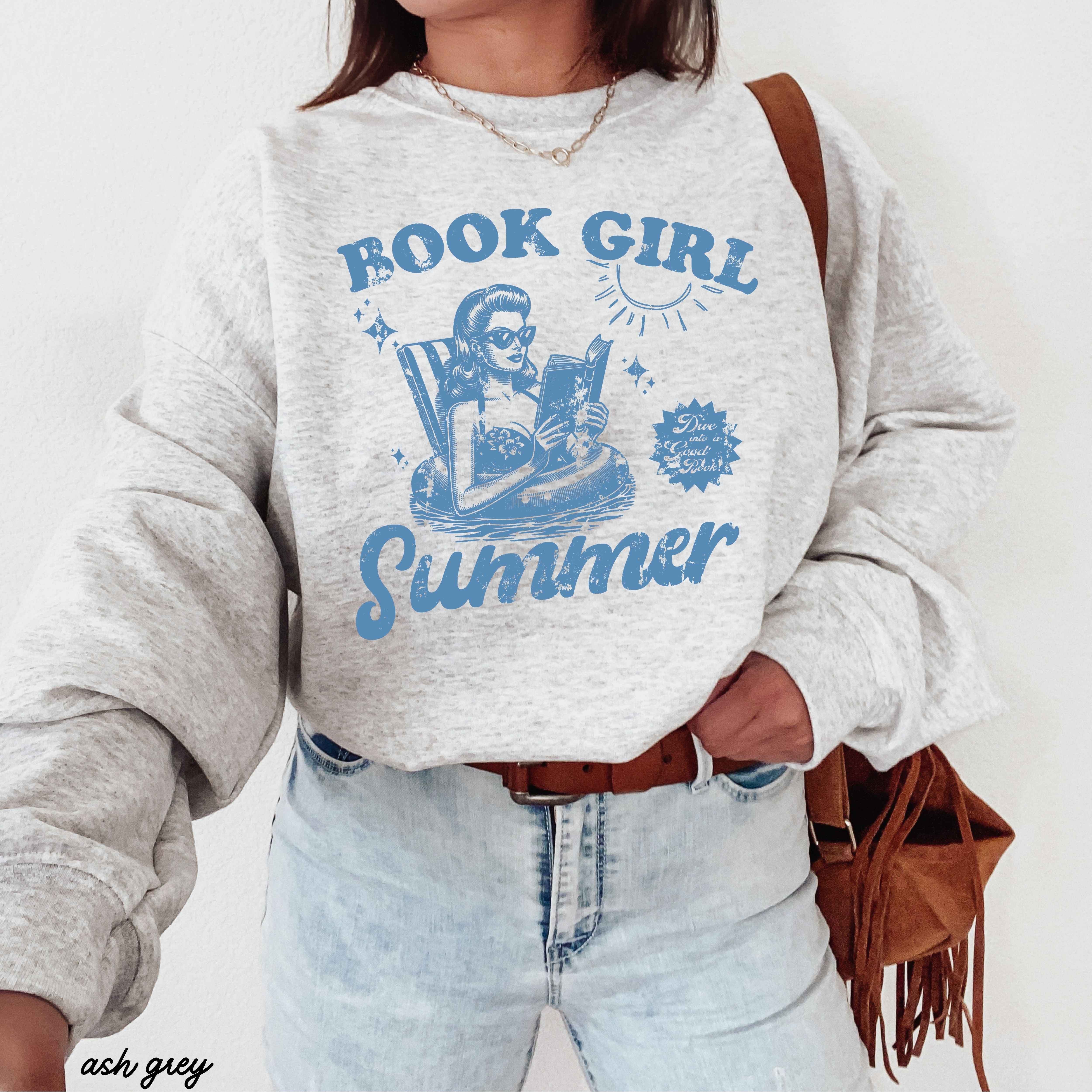Book Girl Summer Sweatshirt *5 Colors (S-3X)