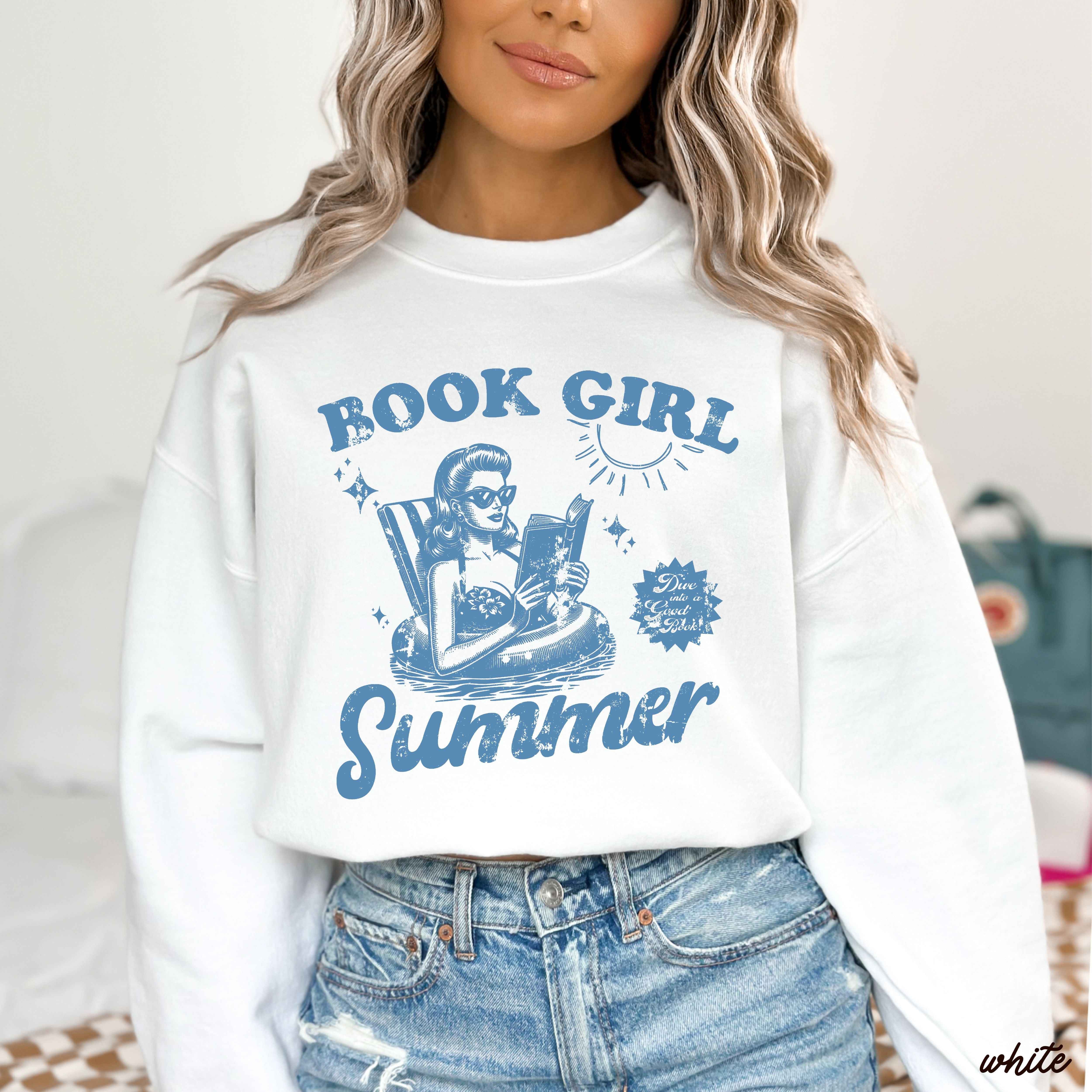 Book Girl Summer Sweatshirt *5 Colors (S-3X)