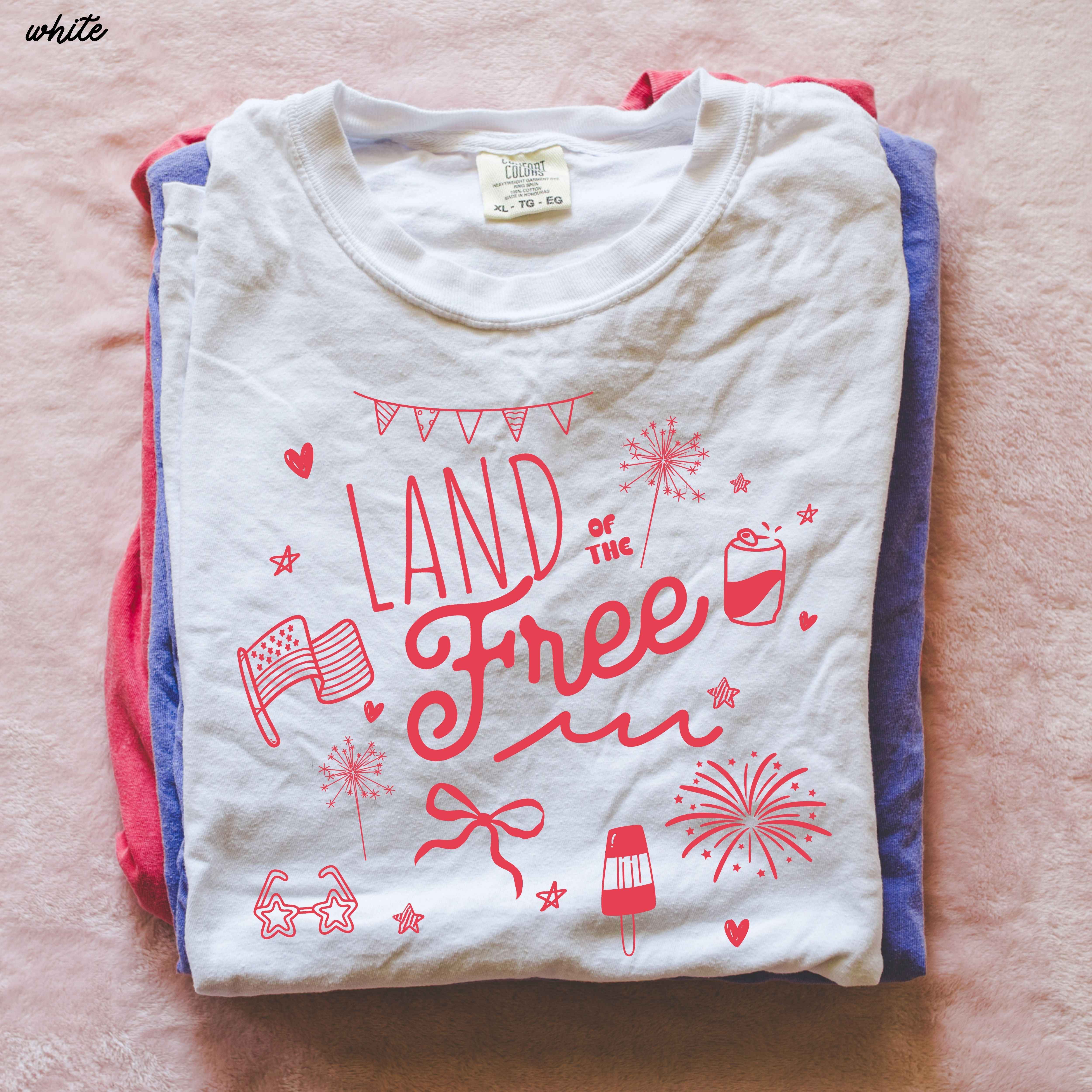 Land of the Free Doodle Tee *8 Colors (S-3X)