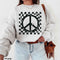 Checkered Peace Sign Sweatshirt *7 Colors (S-3X)