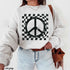Checkered Peace Sign Sweatshirt *7 Colors (S-3X)