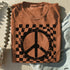 Checkered Peace Sign Tee *12 Colors (S-3X)
