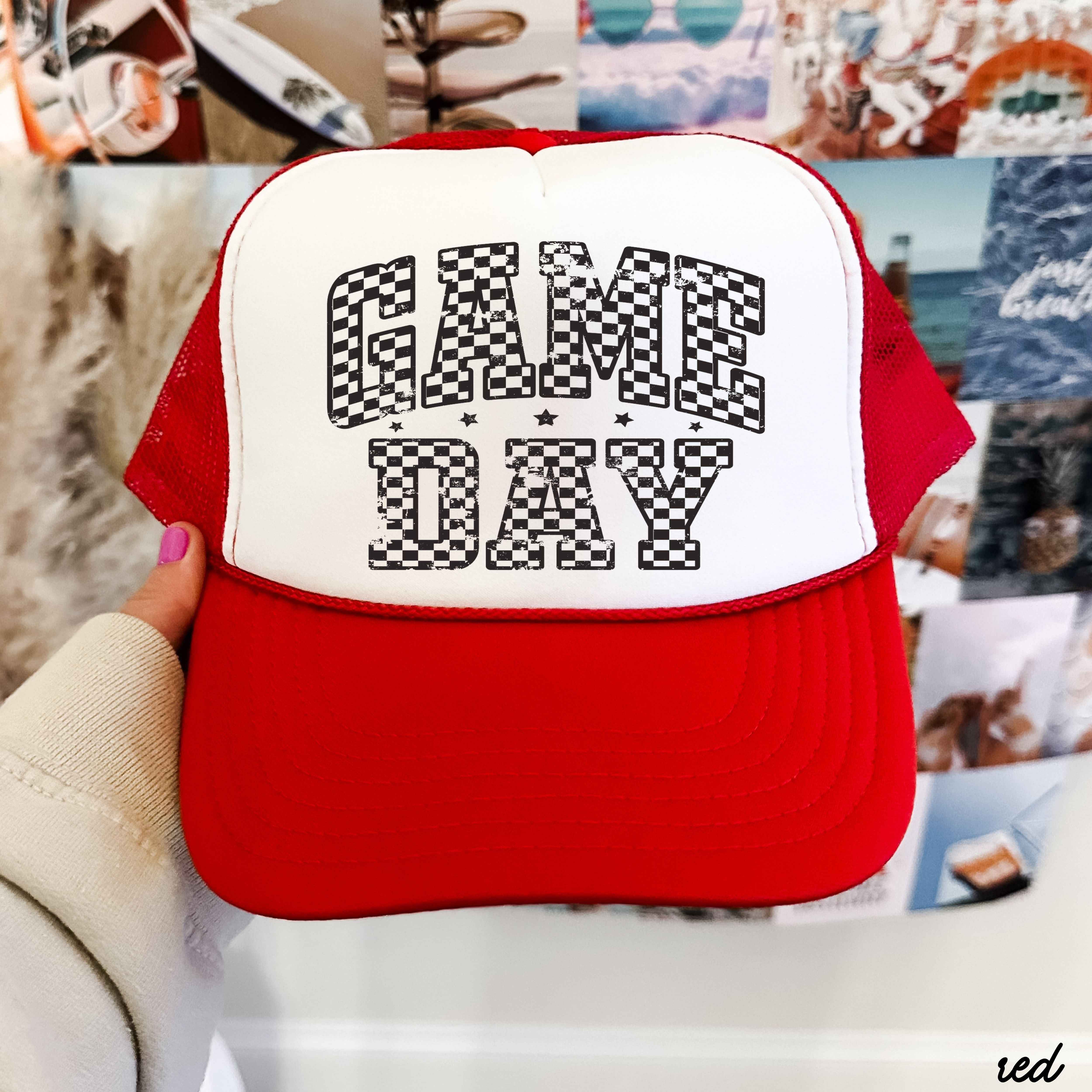 Checkered Game Day Trucker Hat *9 COLORS