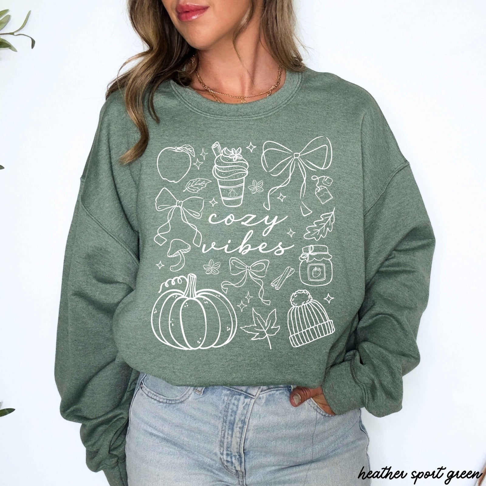 Cozy Vibes Doodle Sweatshirt *4 Colors (S-3X)