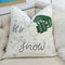 Let It Snow Christmas Throw Pillow with Embroidered Knit Hat - White/Green
