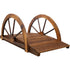 Wooden Garden Bridge Arc Footbridge With Half Wheel Railings Solid Fi - Brown