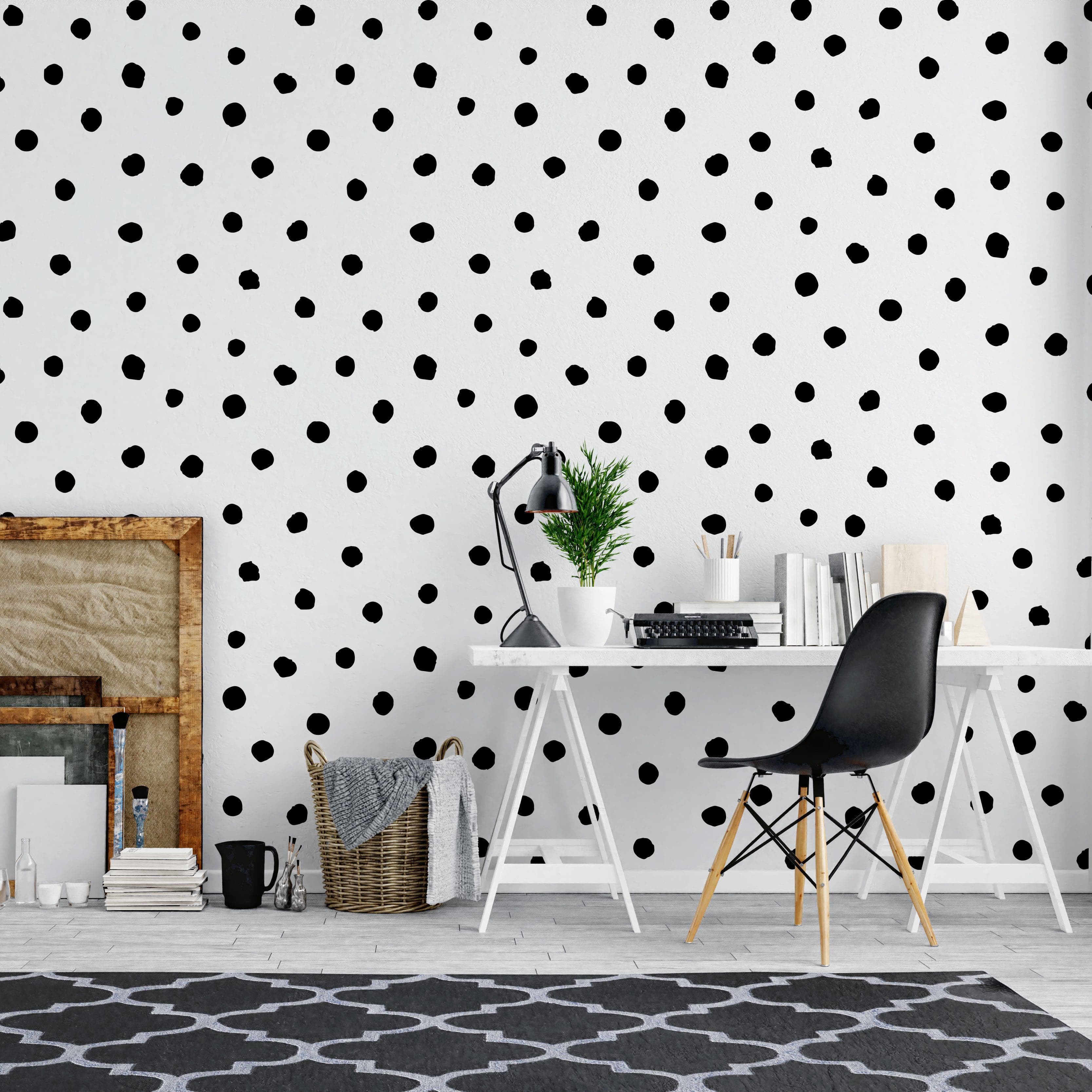 Circle Polka Dots Pattern Peel and Stick Wallpaper | Removable Wall Mural #6206