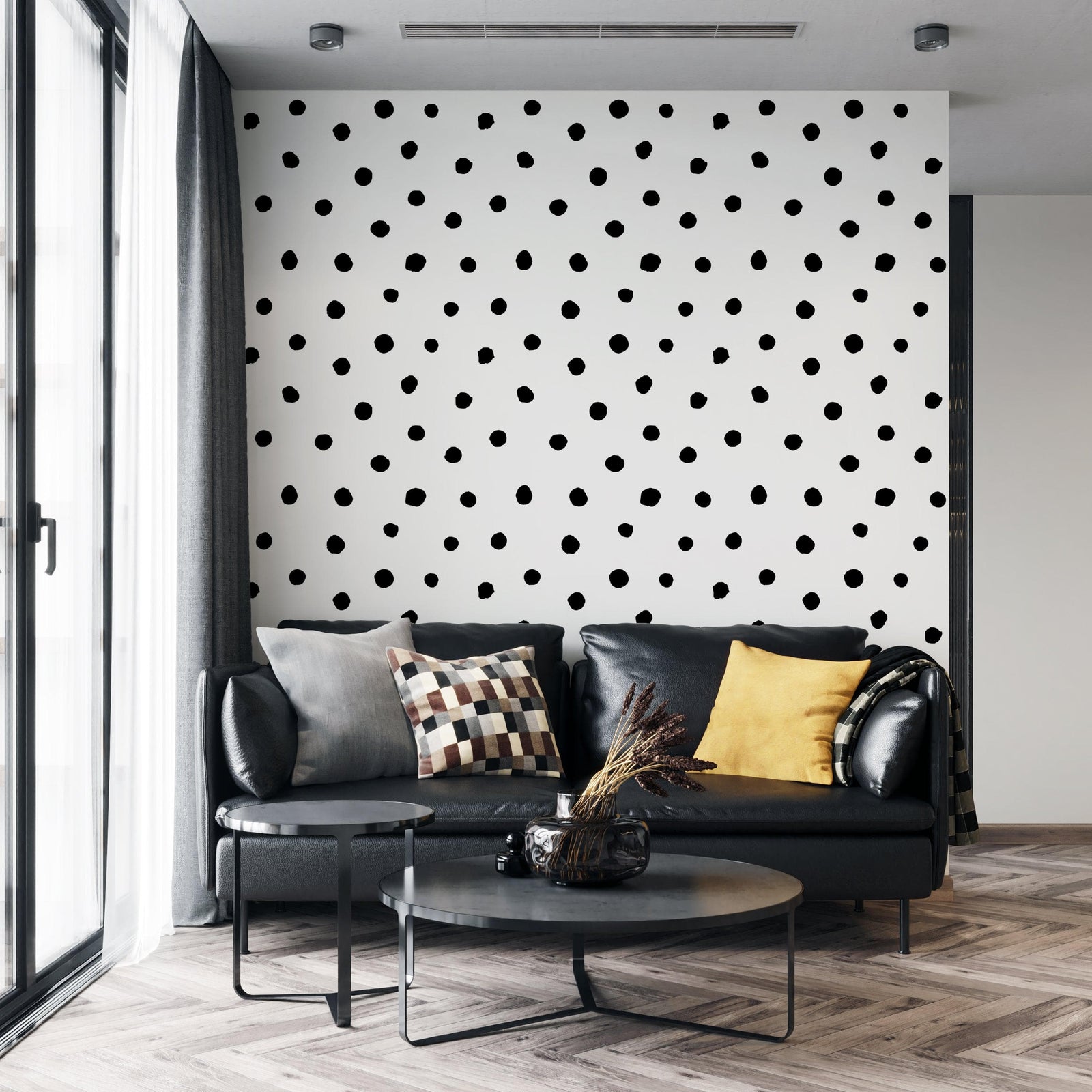 Circle Polka Dots Pattern Peel and Stick Wallpaper | Removable Wall Mural #6206