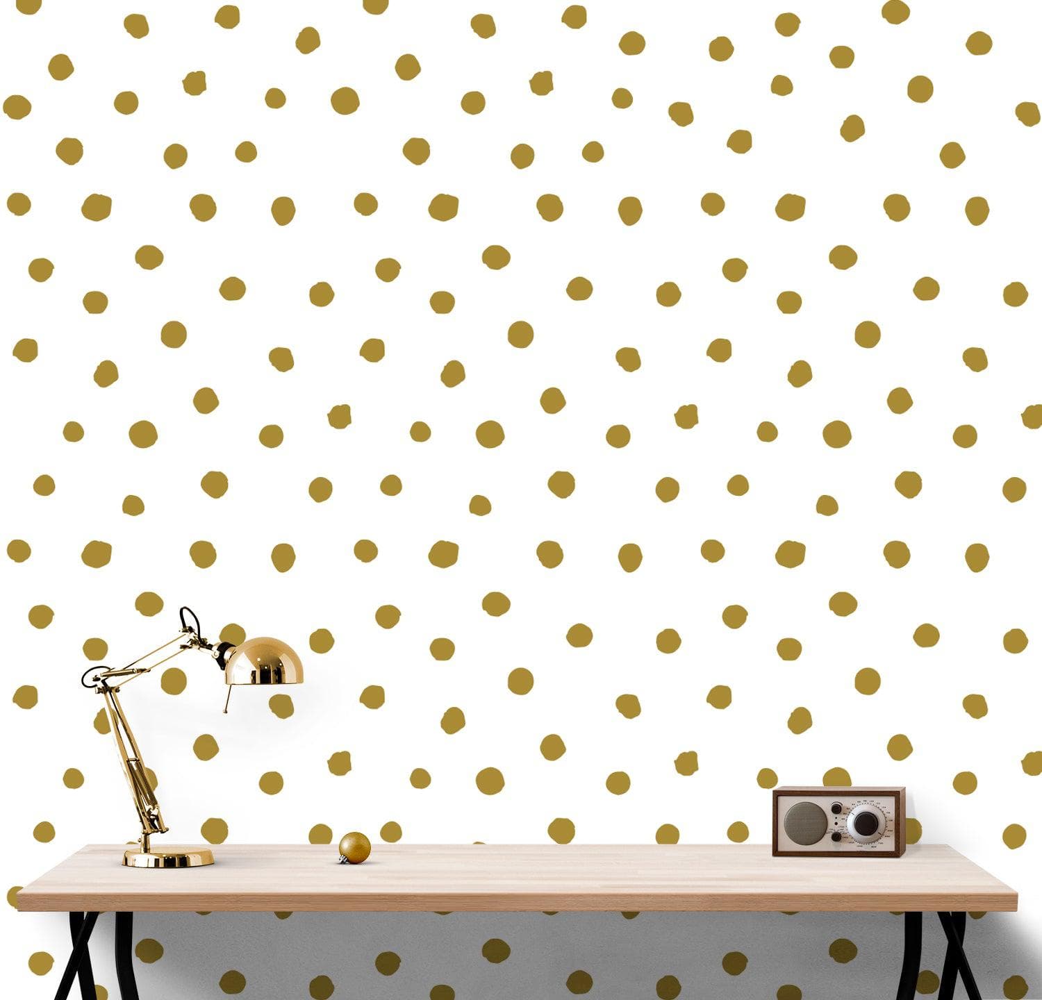 Circle Polka Dots Pattern Peel and Stick Wallpaper | Removable Wall Mural #6206