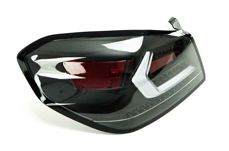 OLM Evolution Tail Lights (Clear Lens, Black Base, White Bar) - 2015-2021 WRX / STI