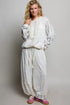 POL Patchwork Mixed Knit Wide Leg Pants