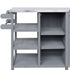 Foldable Outdoor Kitchen Island Cart with Storage - Stainless Steel & Wood