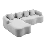 Modular L-Shape Sectional Sofa With Curved Chaise