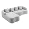 Modular L-Shape Sectional Sofa With Curved Chaise