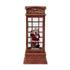 Christmas Lighted Water Spinning Phone Booth With Santa On Phone, 3*AA Batteries Required - White / Red