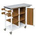 Foldable Outdoor Kitchen Island with Stainless Steel Top - Natural Wood