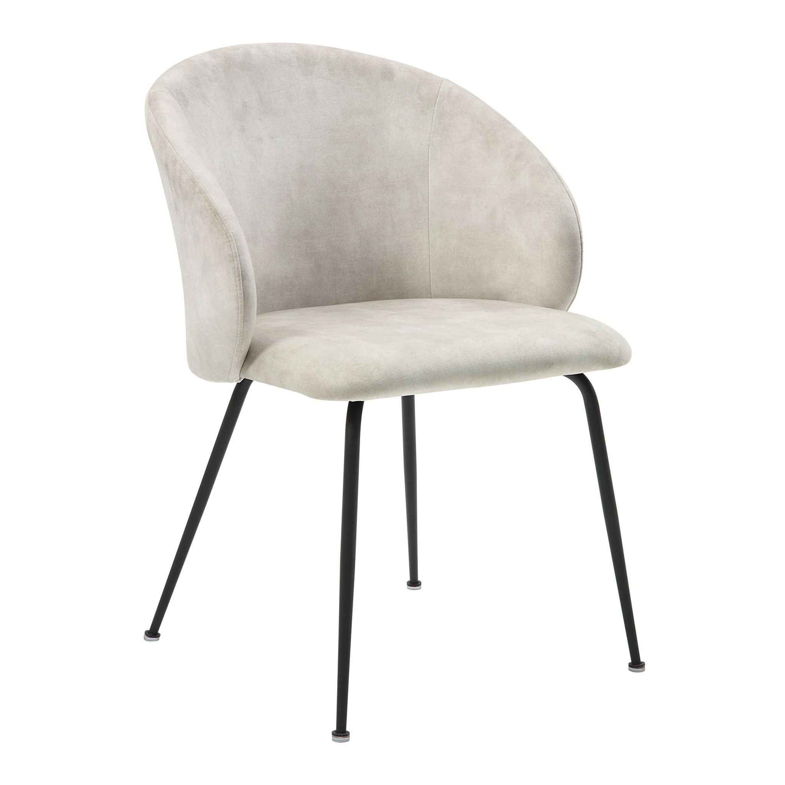 Velvet Upholstery Side Chairs 2 Piece Set With Metal Legs Modern Home Furniture - Beige