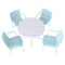 4 Modern Stackable Plastic Armchair Matched With Round Table