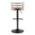 Cosi - Mid Century Modern Adjustable Barstool, Swivel With Rounded T Footrest (Set of 2)