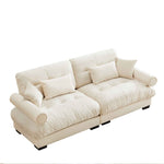 Modern Oversize Sofa With Cloud Like Comfort, Featuring Waist And Throw Pillows