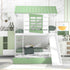 Twin Over Twin House Bunk Bed With Convertible Slide And Trundle - White